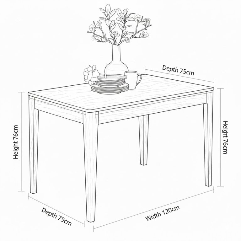 Dunmore Dining Table - 4 Seater - 120cm - Oak
