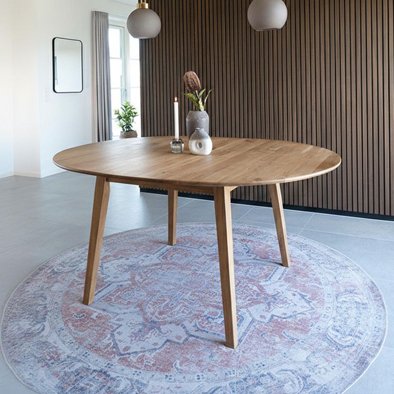 Metz Dining Table - Round - Extending - 4-6 Seater - 118cm-158cm - Oak