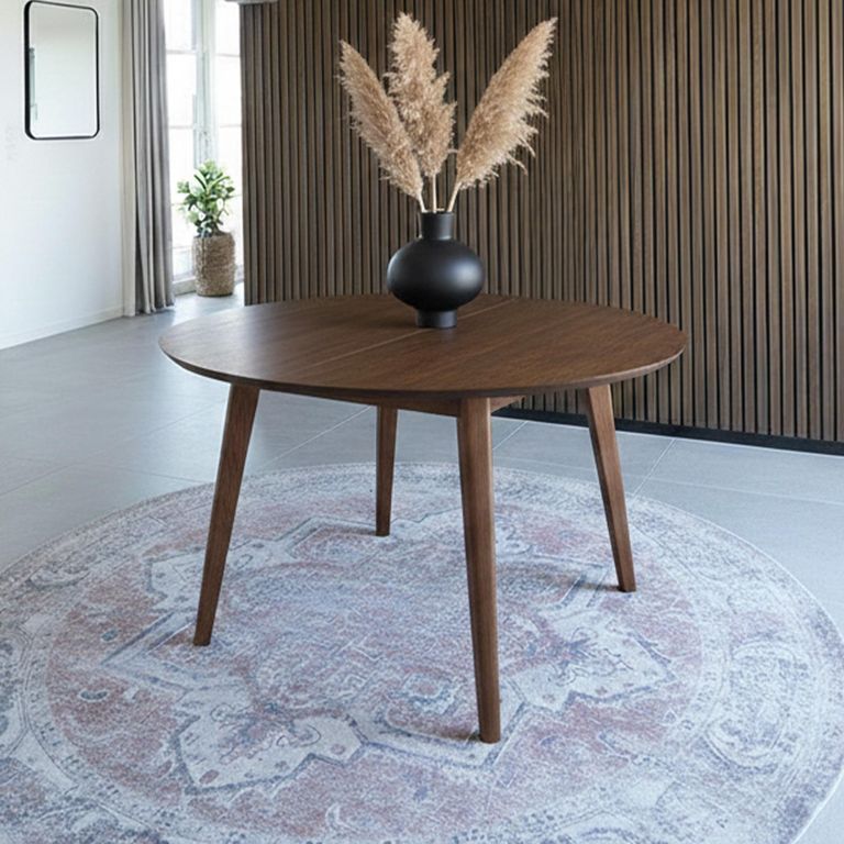 Metz Dining Table - Round - Butterfly Extending - 4-6 Seater - 118cm-158cm - Smoked Oak