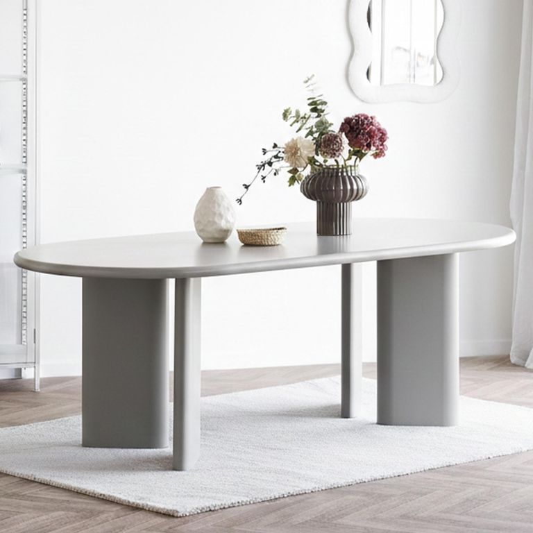 Nagano Dining Table - Oval - Double Pedestal - 8 Seater - 220cm - Concrete
