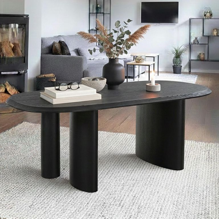 Tirano Dining Table - Pedestal - 8 Seater - 220cm - Black