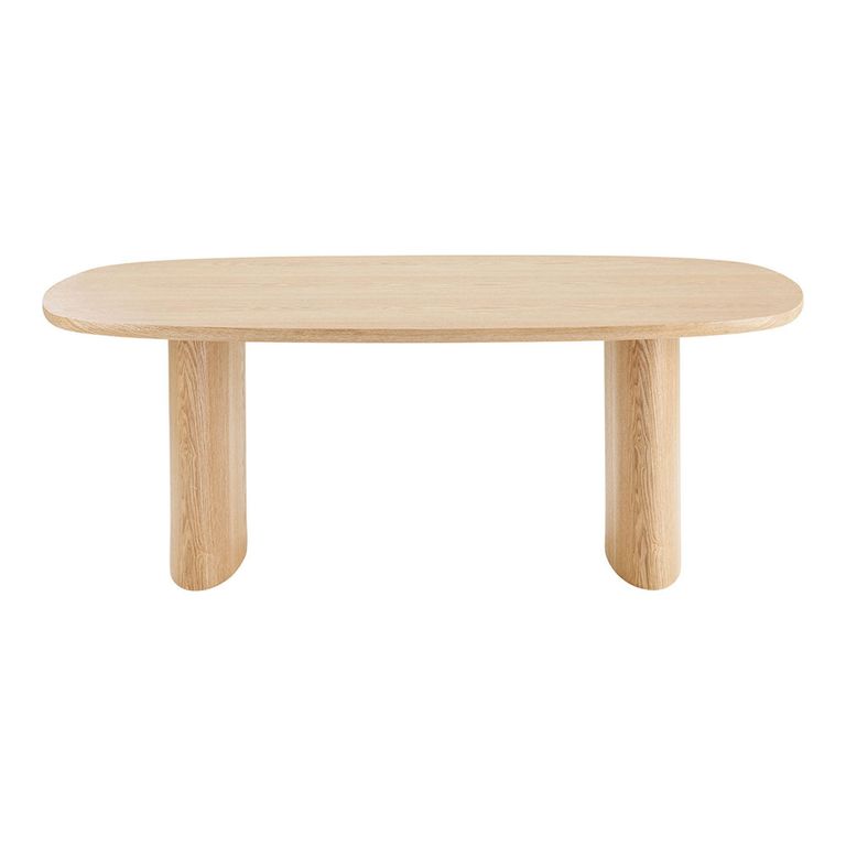 Serra Dining Table - Oval - Double Pedestal - 8 Seater - 210cm - Natural Wood