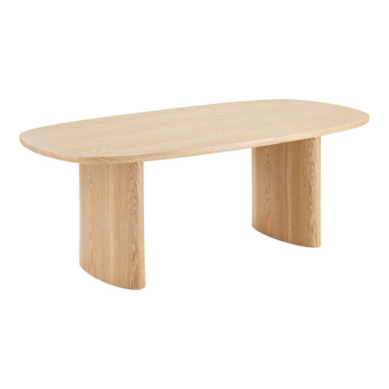 Serra Dining Table - Oval - Double Pedestal - 8 Seater - 210cm - Natural Wood