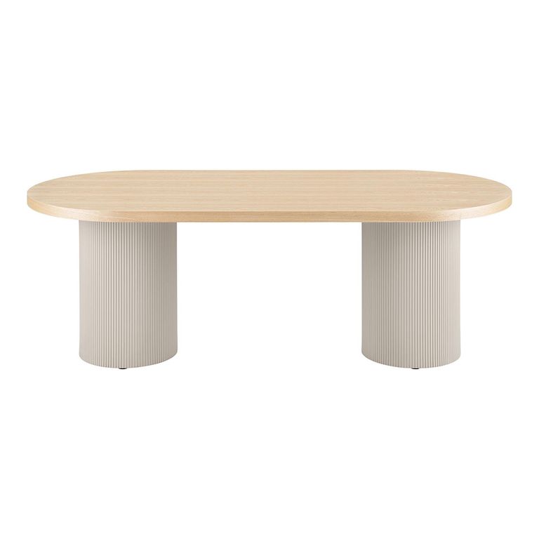 Solva Dining Table - Oval - Double Pedestal - 8 Seater - 220cm - Natural Wood