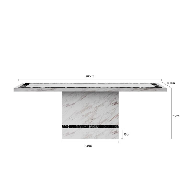 Rome 6 Seater Beige Marble Dining Table - Sizes Available