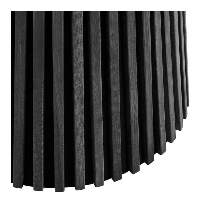 Osaka Round Dining Table - 4 Seater - 120cm - Slatted Base - Black Oak