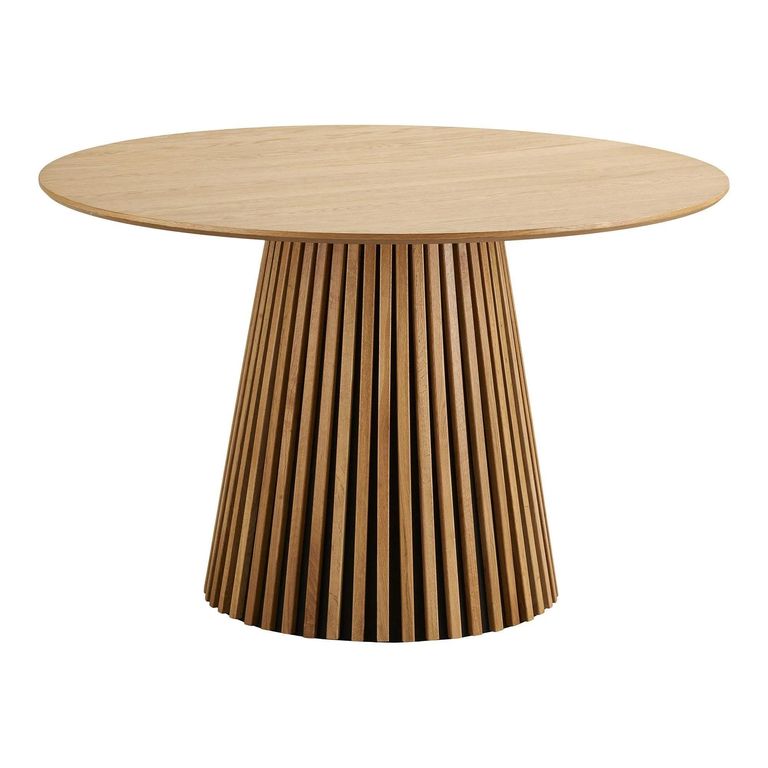 Osaka Round Dining Table - 4 Seater - 120cm - Slatted Base - Oak