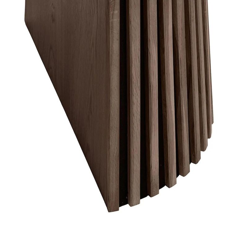 Osaka Round Extending Dining Table - 4-8 Seater - 120cm-240cm - Slatted Base - Smoked Oak