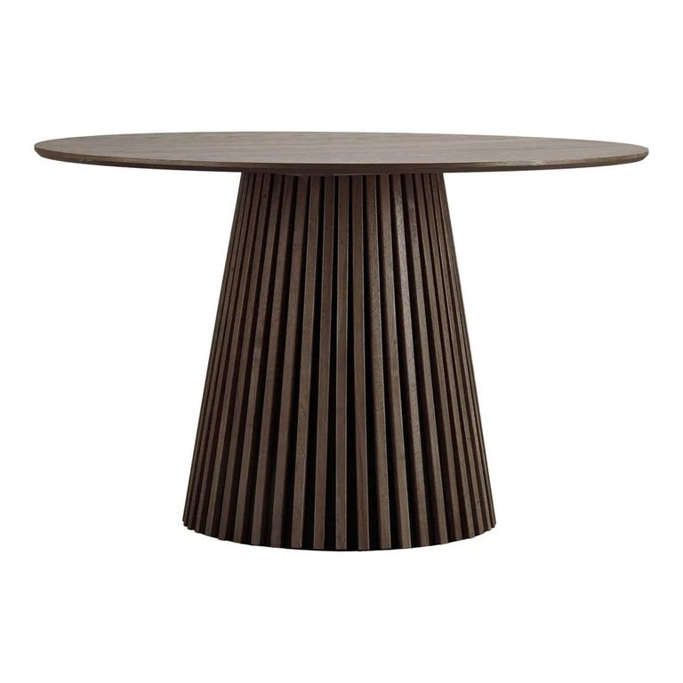 Osaka Round Dining Table - 4 Seater - 120cm - Slatted Base - Smoked Oak
