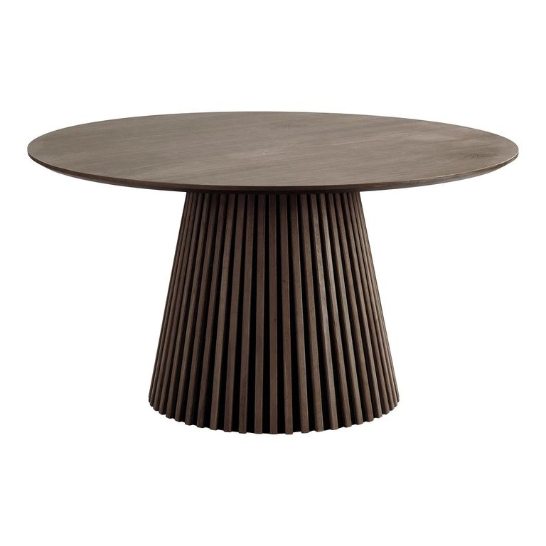 Osaka Round Dining Table - 6 Seater - 140cm - Slatted Base - Smoked Oak