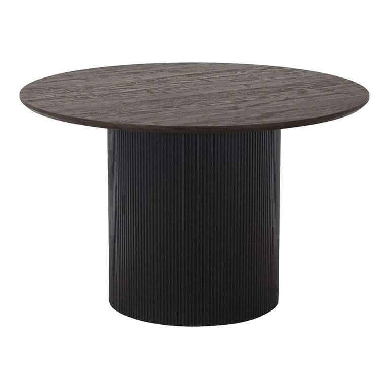 Boavista Dining Table - Round - Fluted Pedestal - 4 Seater - 120cm - Dark Wood