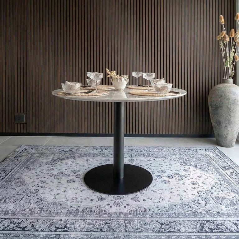 Bolzano Round Dining Table - Pedestal - 4 Seater - 110cm - Black