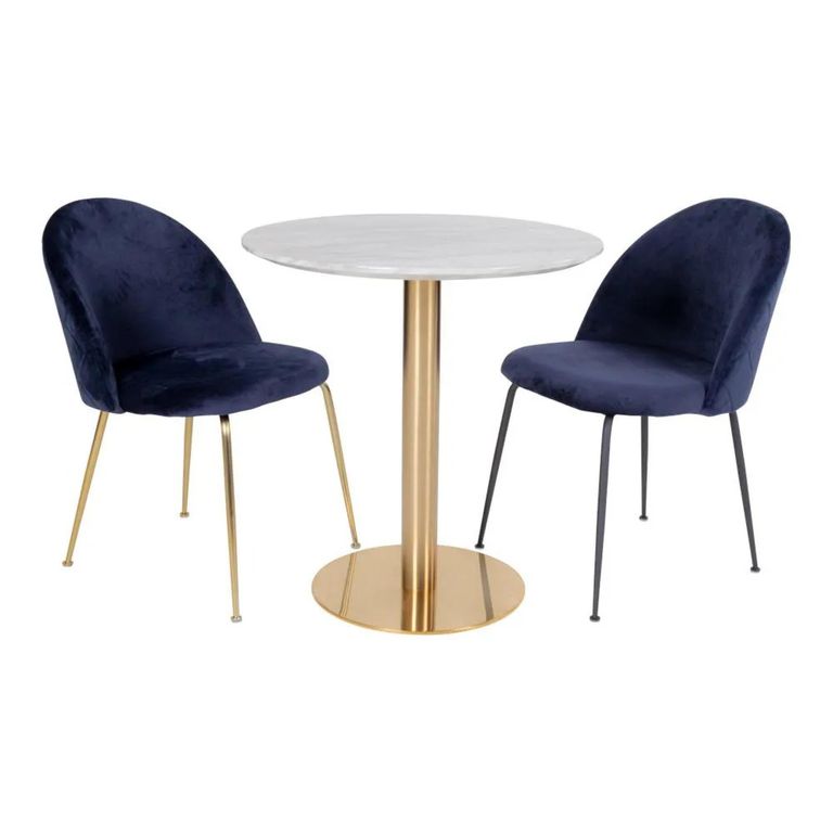 Bolzano Round Dining Table - Pedestal - 4 Seater - 110cm - Gold