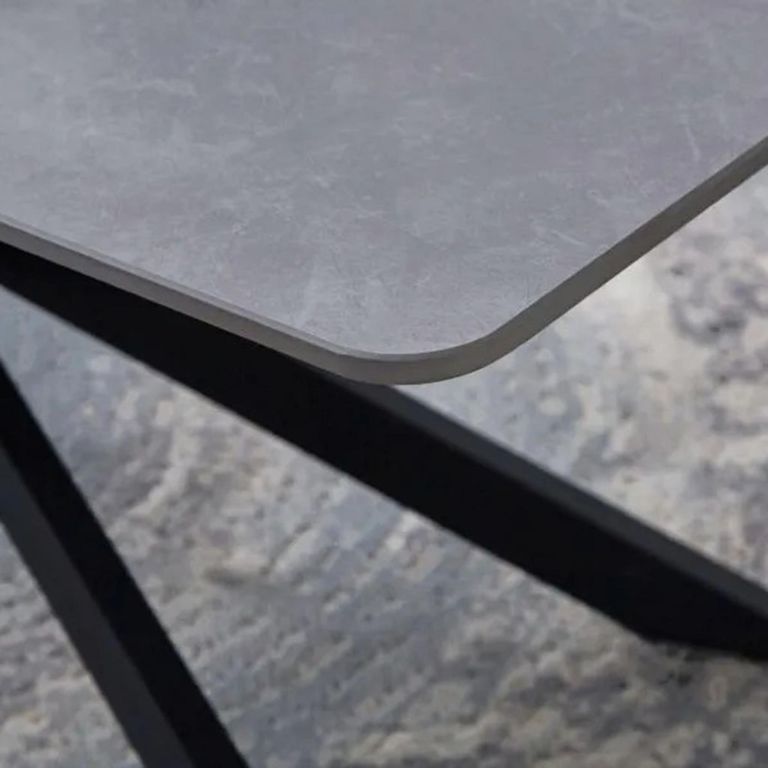 Azzurra Extending Dining Table  68 Seater  160cm200cm  Grey Sintered Stone