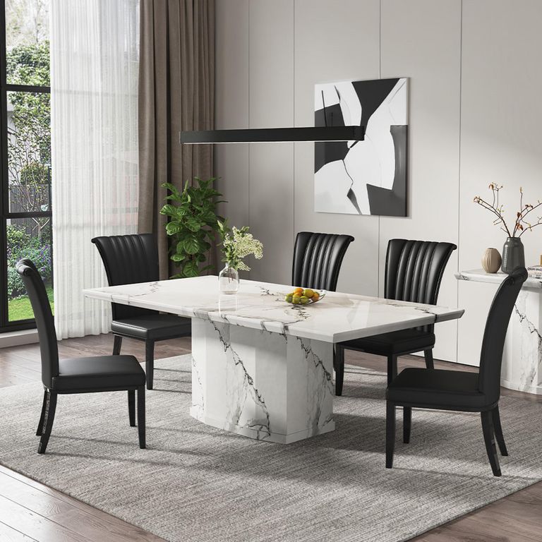 Naples Dining Table - White Marble - Sizes Available