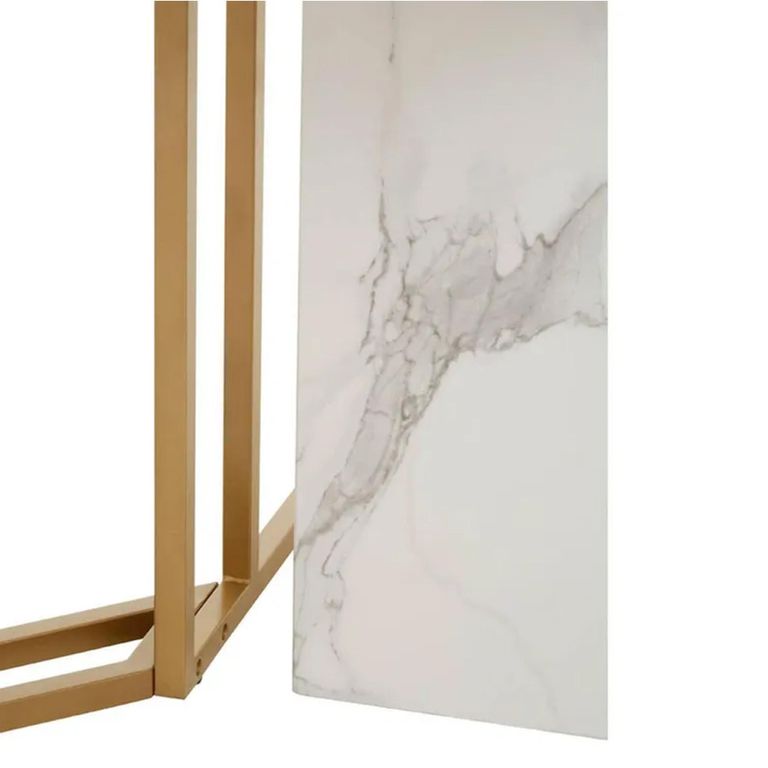 Clearance - Vieste Dining Table - 8 Seater - 200cm - White Marble - FSS16605