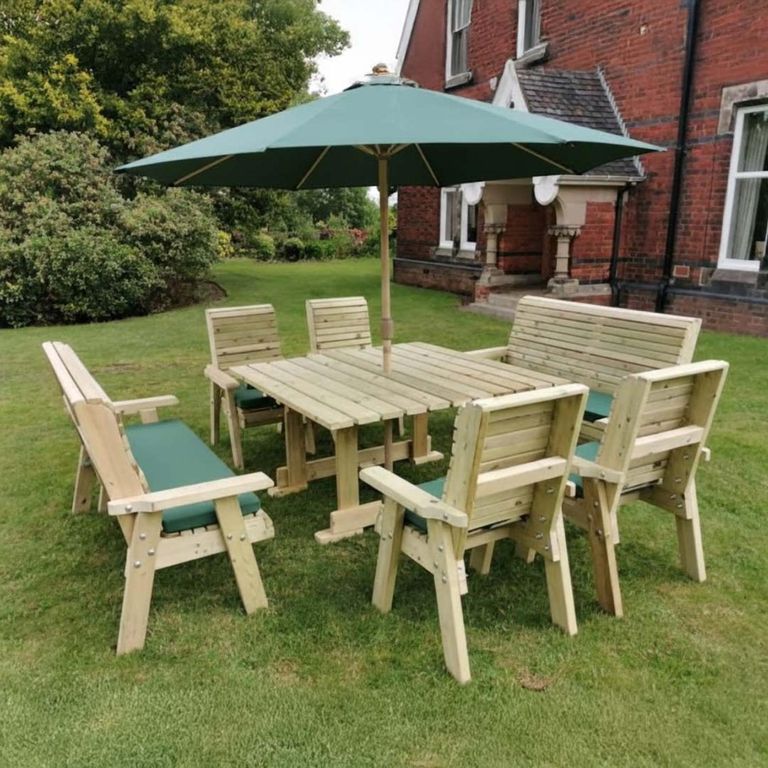 Churnet Valley Ergo Redwood Square 8 Seater Garden Dining Set