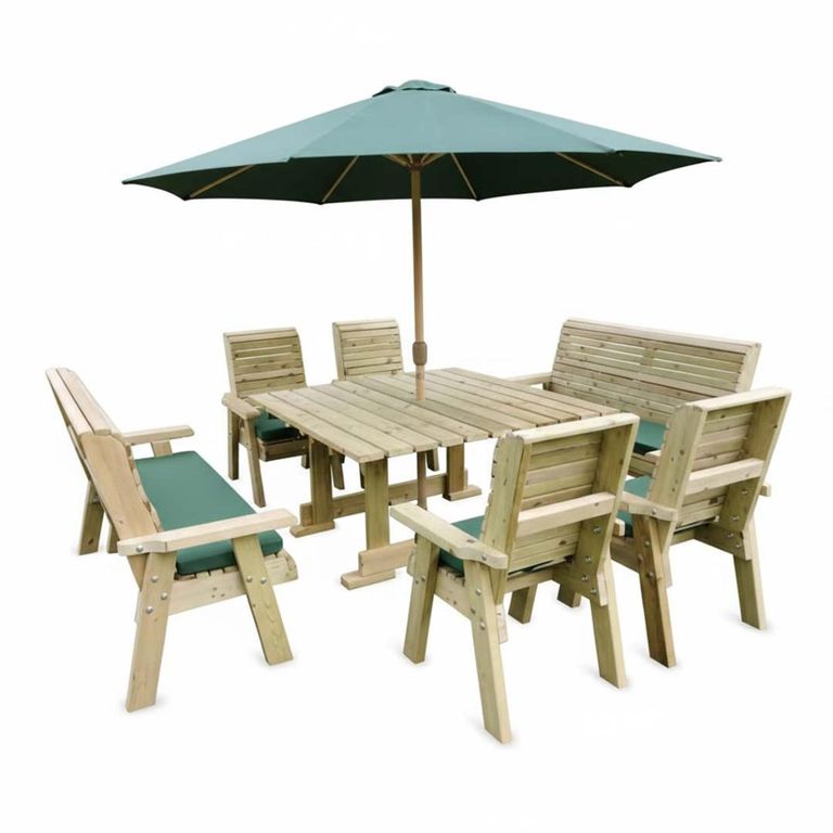 Churnet Valley Ergo Redwood Square 8 Seater Garden Dining Set