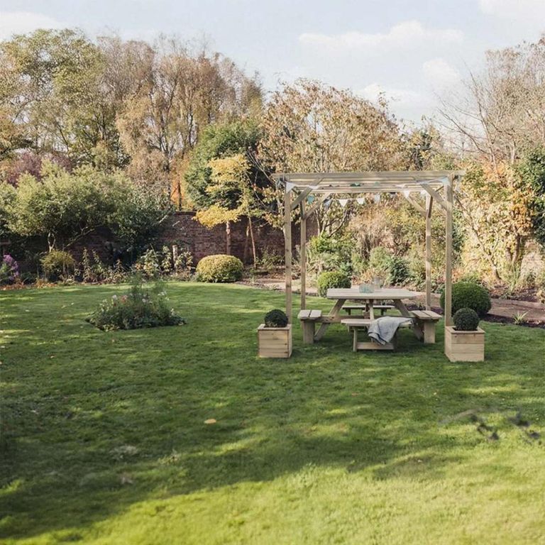 Churnet Valley Westwood Square Garden Picnic Table Set with 4 Benches