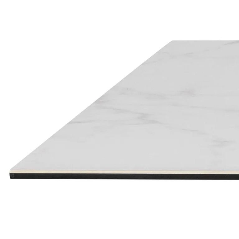 Clearance - Heaven Round Dining Table - 8 Seater - 200cm - White Ceramic and Black - with Star Legs - FSS16518