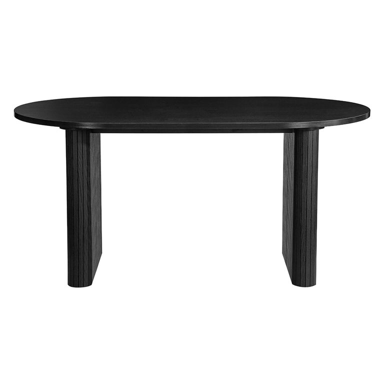Axel Oval Dining Table - 6 Seater - 160cm - Black Fluted