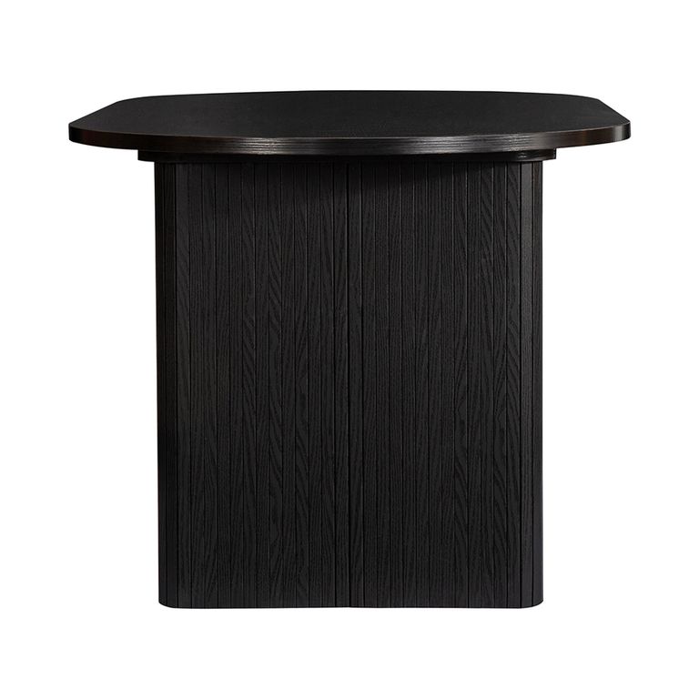 Axel Oval Dining Table - 6 Seater - 160cm - Black Fluted
