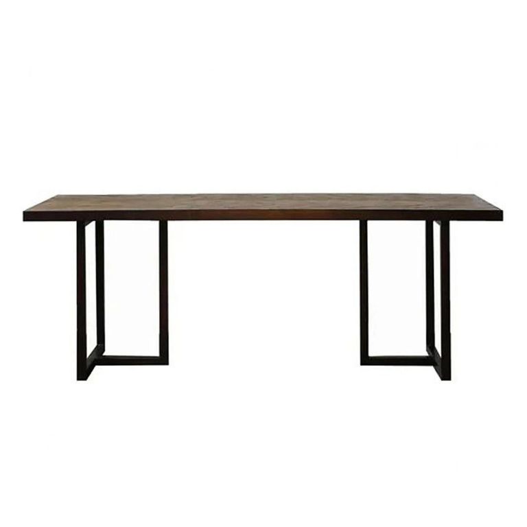 Clearance - Parquet Dining Table - 10 Seater - 220cm - Industrial - Wood and Metal - B15