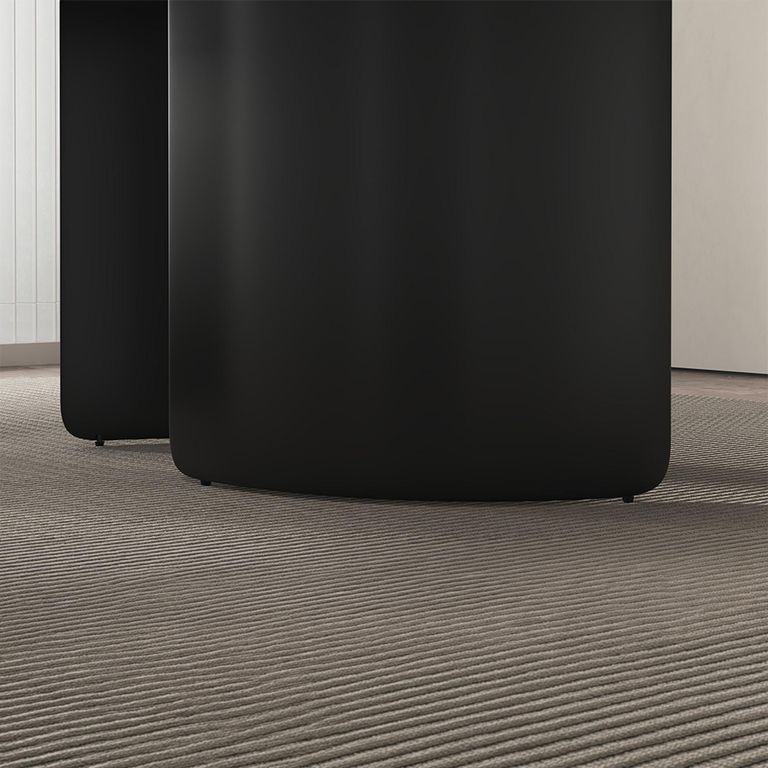 Lorea Dining Table - White Marble - Black Base - Sizes Available