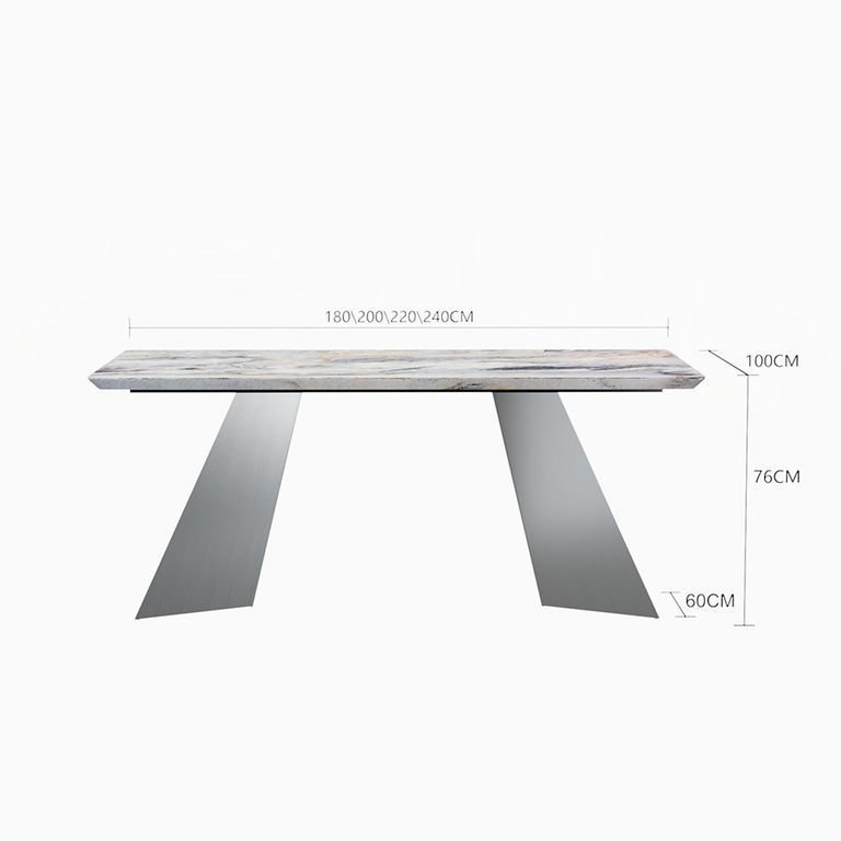 Taurus Dining Table - Beige Marble - Dark Grey Base - Sizes Available