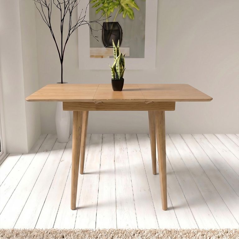 Jenson Oak Extending Dining Table - Square - 2-4 Seater - 80cm-110cm