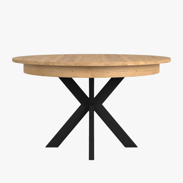 Arizona Extending Dining Table - with Anthracite Black Spider Legs - Round - Oak - Variation Available