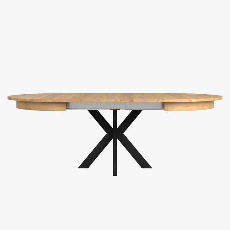 Arizona Extending Dining Table - with Anthracite Black Spider Legs - Round - Oak - Variation Available