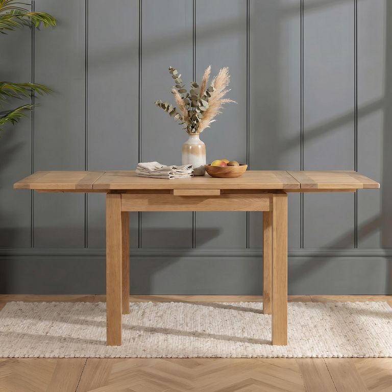 Hampshire Oak Drop Leaf Dining Table - 2-6 Seater - 90cm-160cm