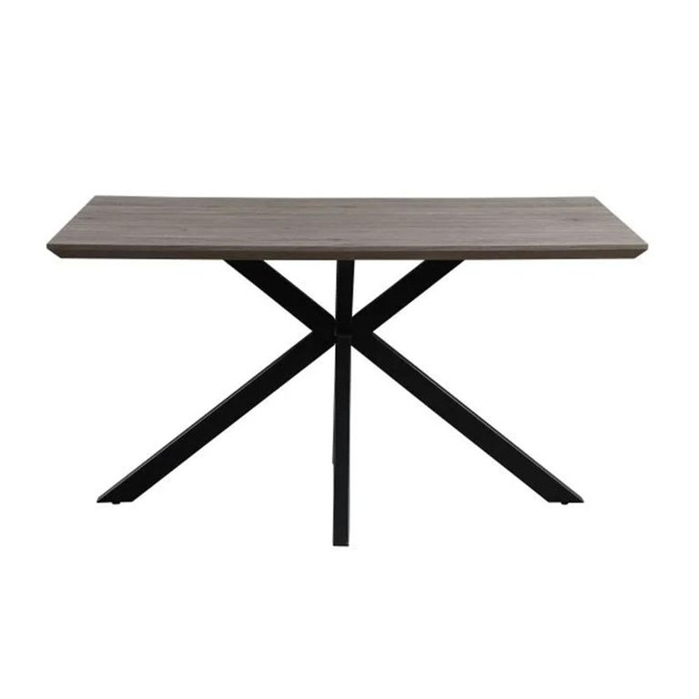Manhattan Dining Table - Grey - 4 Seater - 140cm - Black Spider Legs Base