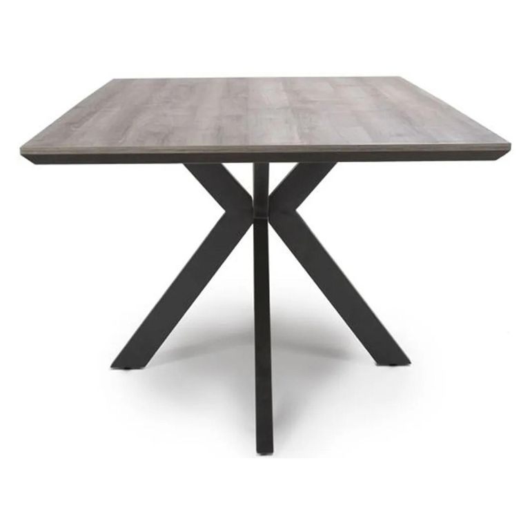 Manhattan Dining Table - Grey - 6 Seater - 180cm - Black Spider Legs Base
