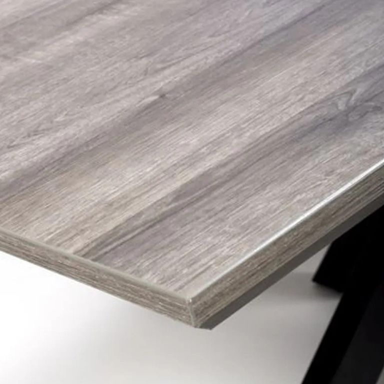 Manhattan Dining Table - Grey - 6 Seater - 180cm - Black Spider Legs Base