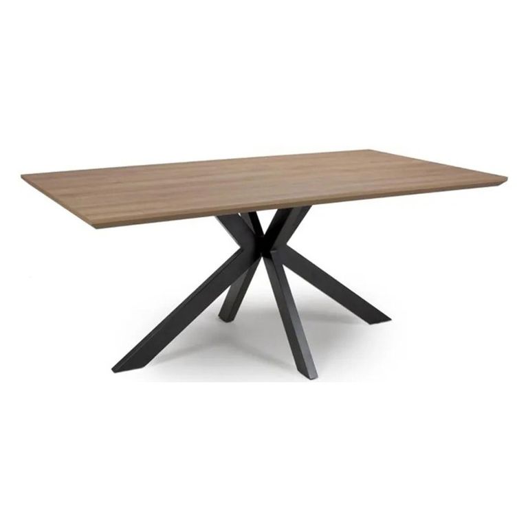 Manhattan Dining Table - Walnut - 6 Seater - 180cm - Black Spider Legs Base