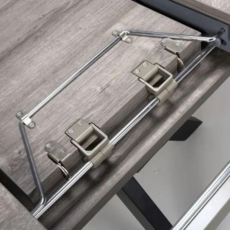 Manhattan Extending Dining Table - Grey - 4-6 Seater - 120cm-160cm - Oval - Black Spider Legs Base