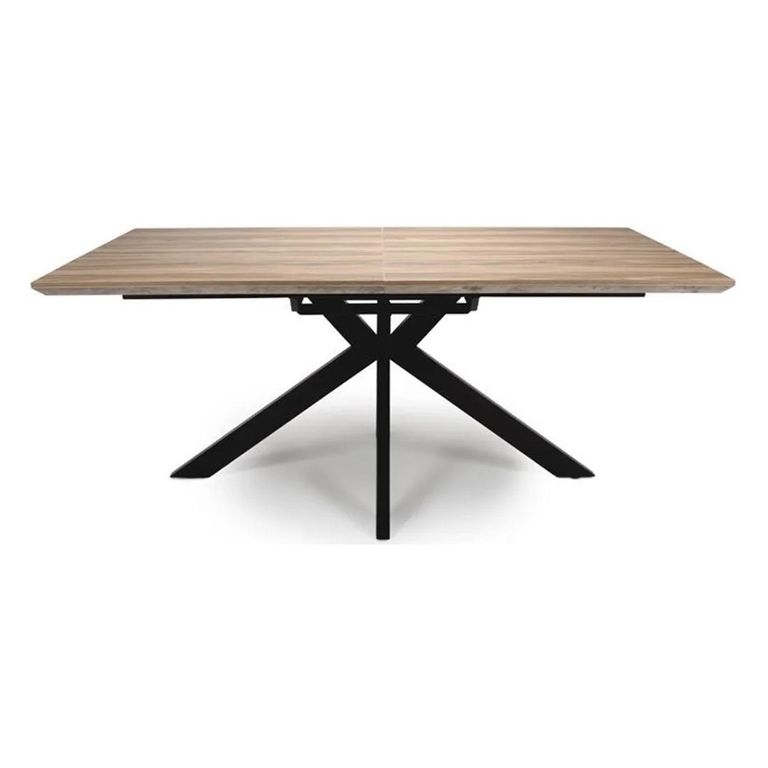 Manhattan Extending Dining Table - Walnut - 6-8 Seater - 180cm-220cm - Black Spider Legs Base