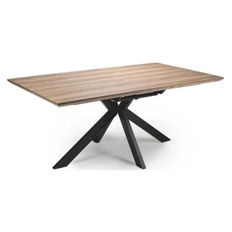 Manhattan Extending Dining Table - Walnut - 6-8 Seater - 180cm-220cm - Black Spider Legs Base