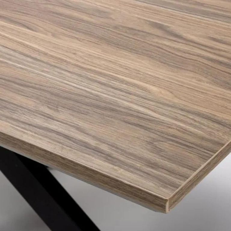 Manhattan Extending Dining Table - Walnut - 6-8 Seater - 180cm-220cm - Black Spider Legs Base
