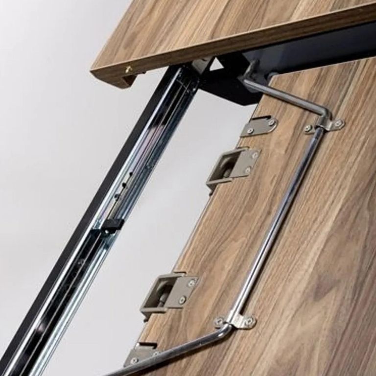 Manhattan Extending Dining Table - Walnut - 6-8 Seater - 180cm-220cm - Black Spider Legs Base