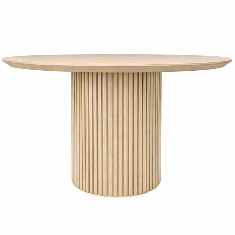 Timo Dining Table - Round - with Slatted Base - Lacquered Ash - Variation Available
