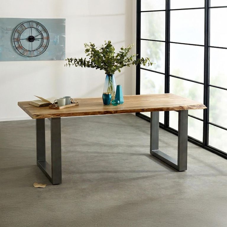 Baltic Dining Table - 6 Seater - 150cm - Live Edge - Solid Acacia Wood