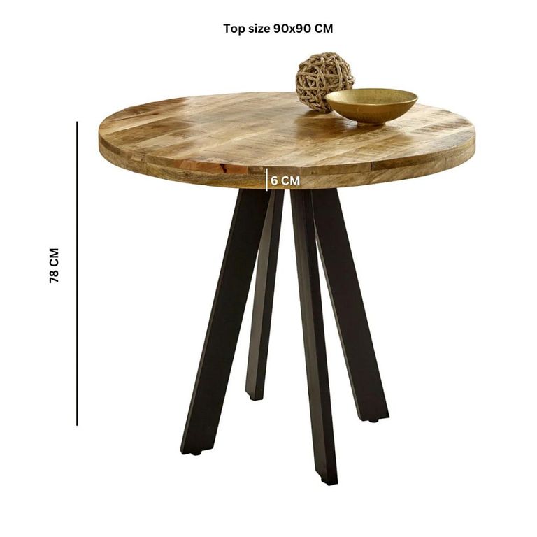 Surrey Dining Table - 2 Seater - 90cm - Round - Solid Mango Wood