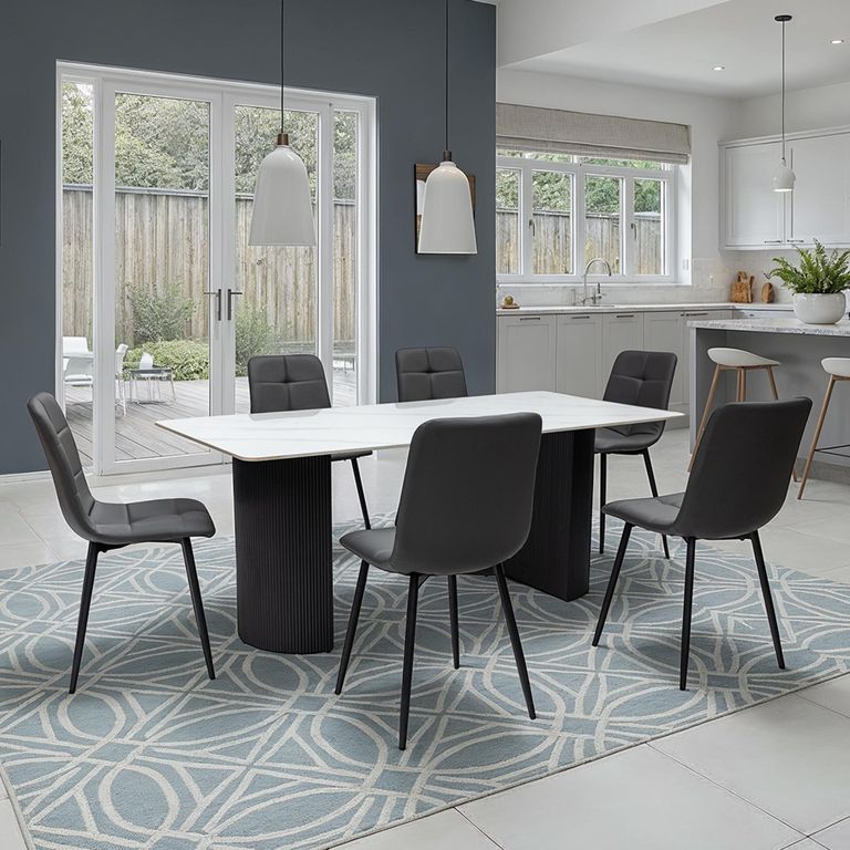 Messina Dining Table - 6 Seater - 180cm - Italy White
