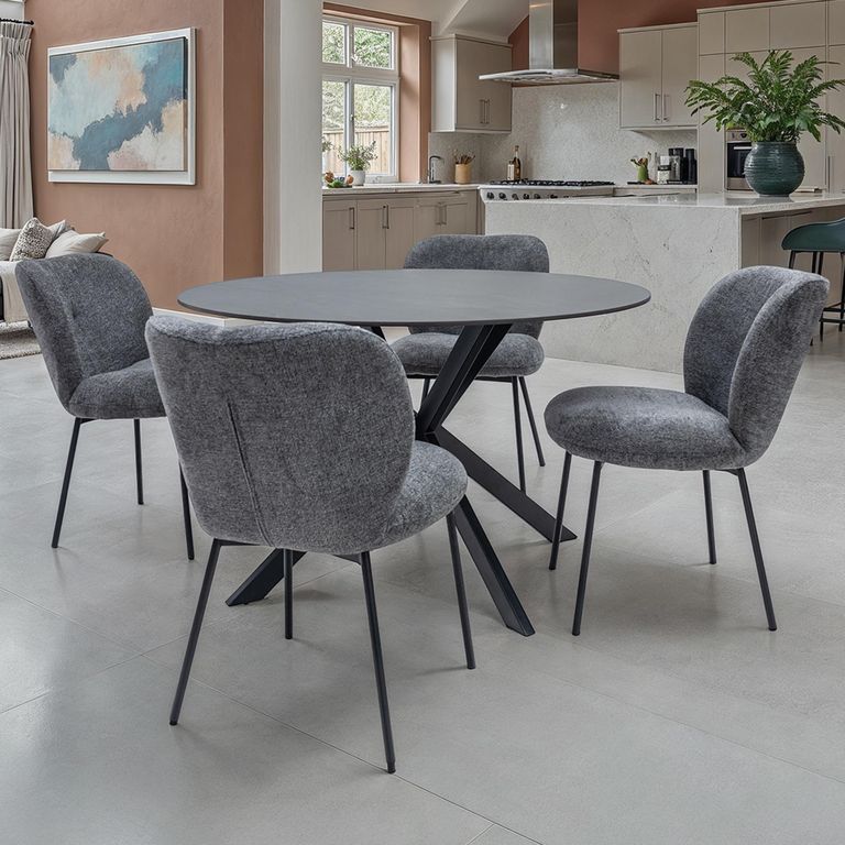 Opal Dining Table - 4 Seater - 120cm - Round - Australian Grey