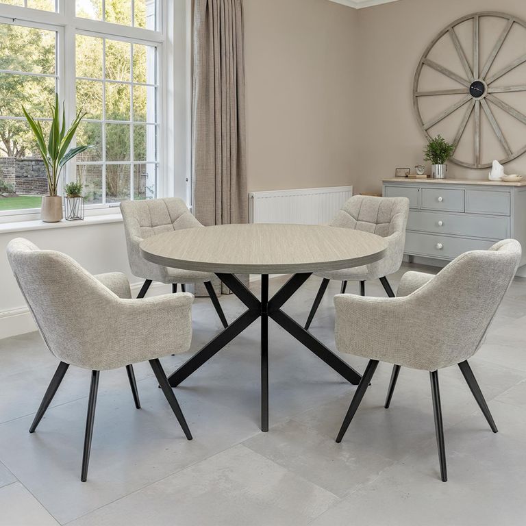 Russo Dining Table - 4 Seater - 120cm - Round - Melamine - Grey