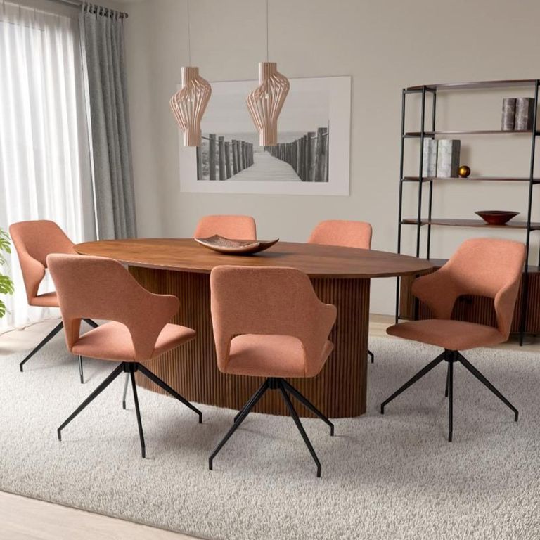 Panama Acacia Wood Dining Table - Oval - 8 Seater - 200cm