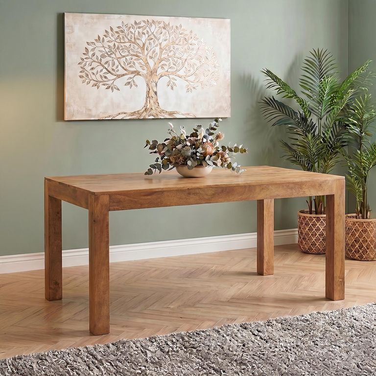 Dakota Dining Table - 6 Seater - 180cm - Light Mango Wood